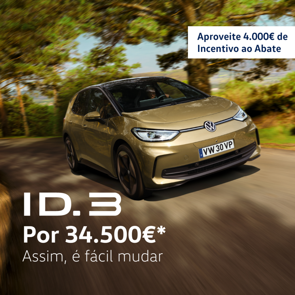 ID.3 Por 34.500€1 Aproveite 4.000€ de Incentivo ao Abate